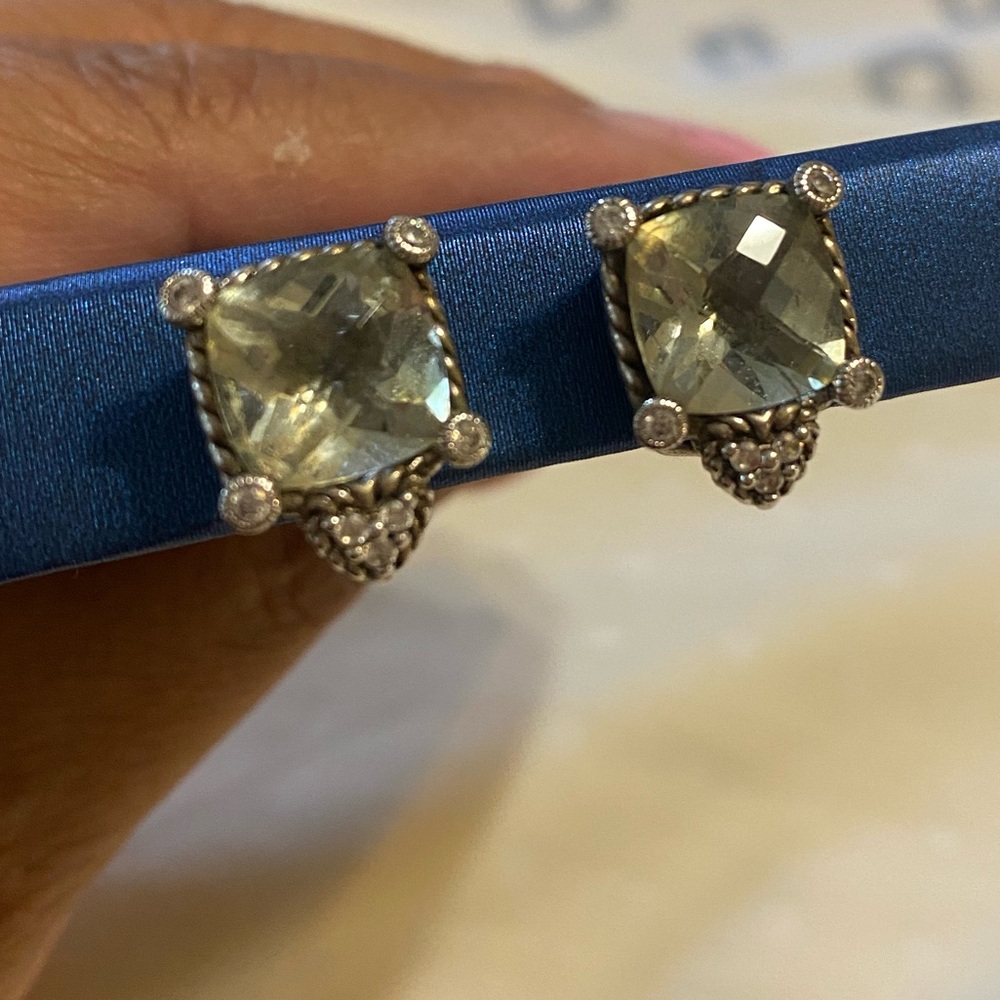 Judith Ripka Clip on Earrings. Stunning